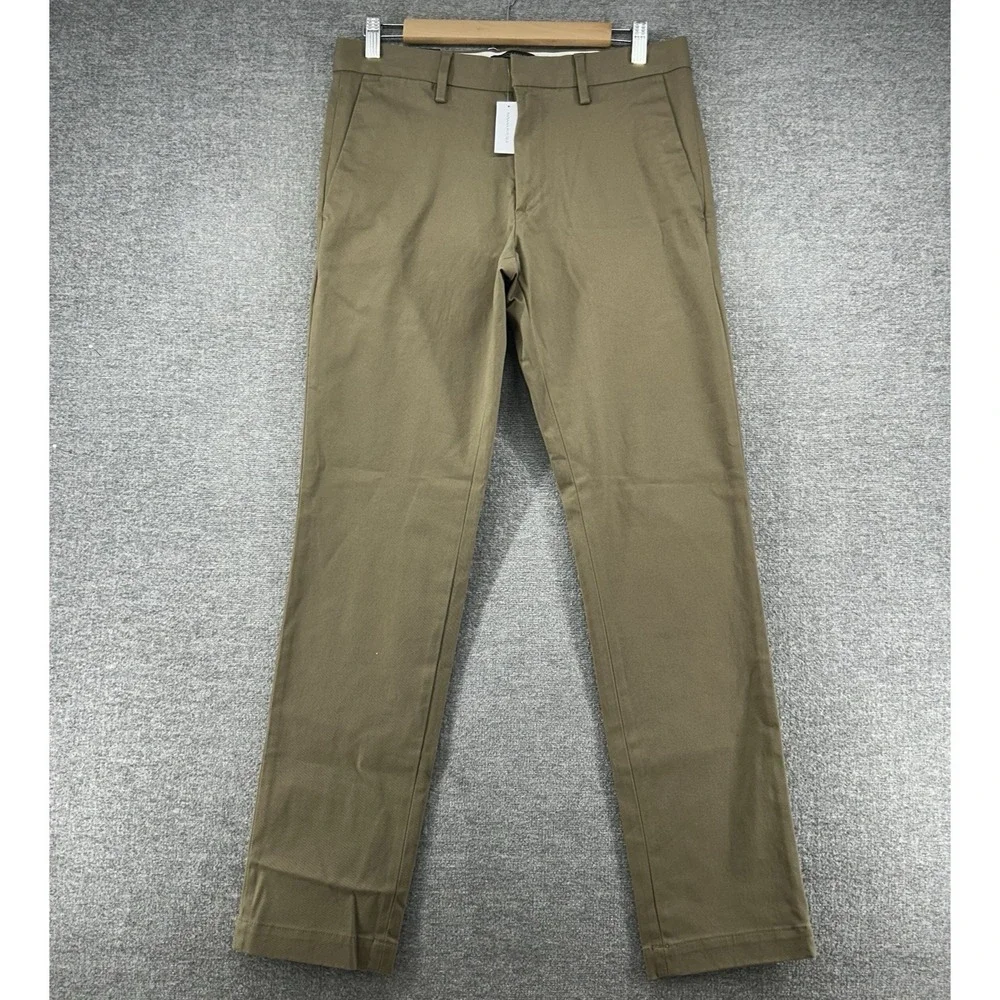 Banana Republic Rapid Movement Chino Aiden Slim Fit Pants Men Sz 30x32 Brown NEW